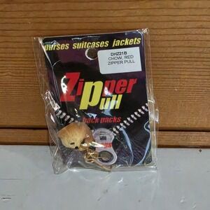 Conversation‎ Concepts Vintage 0.5" Red Chow Zipper Pull Charm